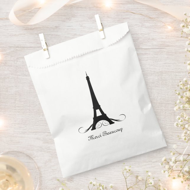 Bolsa De Papel Torre Eiffel MGracias Beaucoup (Cortado)