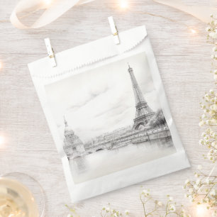 Bolsa De Papel Torre Eiffel vintage, diseño de boceto