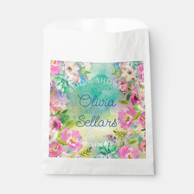 Bolsa De Papel Tórrida lluvia floral nupcial (Anverso)