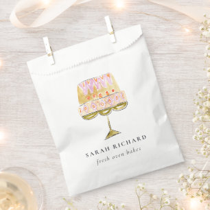 Bolsa De Papel Torta De Acuarela Color Pastel Mínimo Panadería