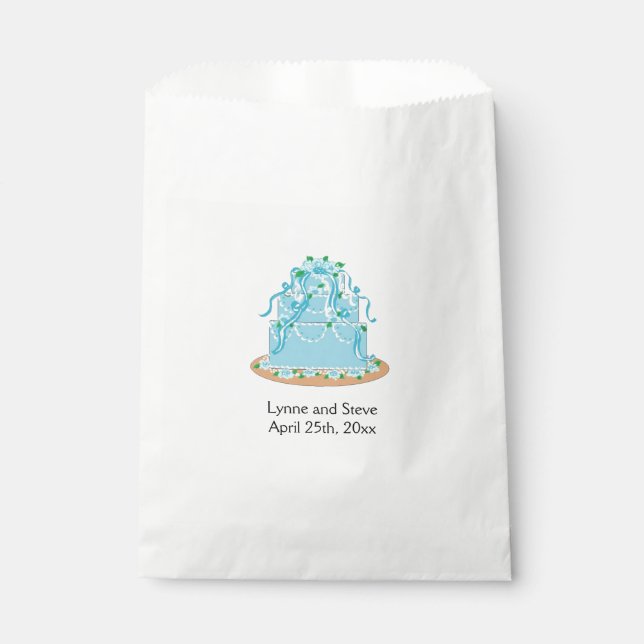 Bolsa De Papel Torta de boda azul (Anverso)