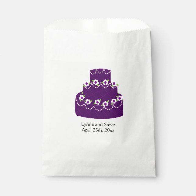 Bolsa De Papel Torta de boda morada (Anverso)