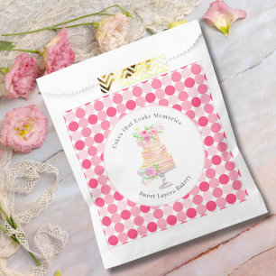 Bolsa De Papel Torta de capas de acuarela chic con rosas panaderí