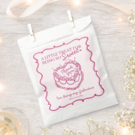 Bolsa De Papel Torta de Cereza Coquette Corazón Retro Rosa Galent