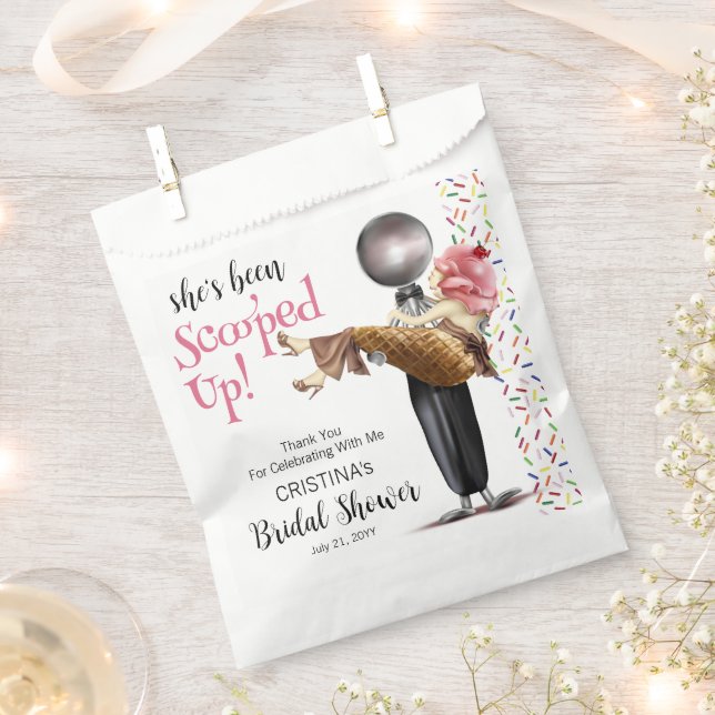 Bolsa De Papel Torta de helado de fresa para despedida de soltera (Cortado)