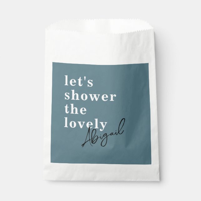 Bolsa De Papel Torta Nupcial de Acuarela Moderna en Verde Azul (Anverso)