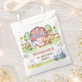 Bolsa De Papel Tractor Farm Animals 1er cumpleaños