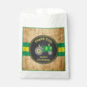 Bolsa De Papel Tractor Rústico Verde Amarillo en la fiesta de cum
