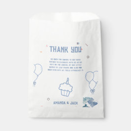 Bolsa De Papel Train Blue Balloons Boy Whimsical Baby Shower