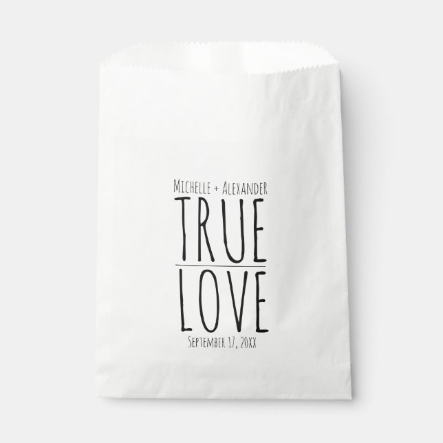 Bolsa De Papel Tratamiento Boda de amor verdadero personalizado (Anverso)
