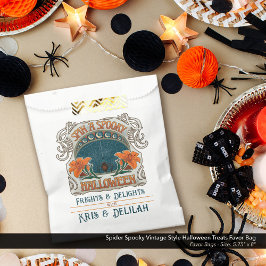 Bolsa De Papel Tratamientos de Halloween al estilo vintage de Spi