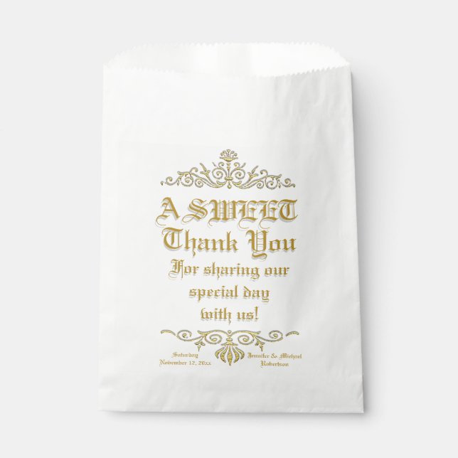 Bolsa De Papel Trato dulce Boda Favor Candy (Anverso)