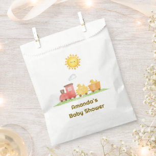 Bolsa De Papel Tren de patos de goma rústico Choo Choo Baby Showe