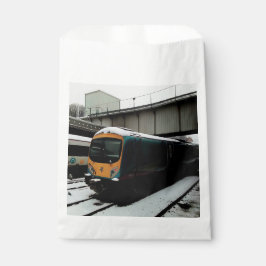 Bolsa De Papel Tren turquesa y amarillo