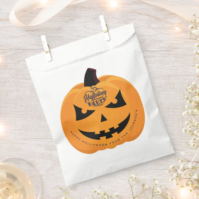 Bolsa De Papel Trendy Halloween, Naranja fantasmal (Cortado)