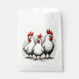 Bolsa De Papel Tres gallinas francesas retro a mediados del siglo