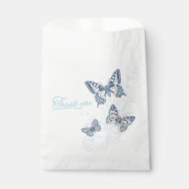 Bolsa De Papel Tres mariposas dibujando gracias boda azul