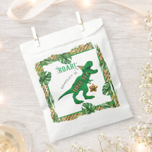 Bolsa De Papel Tres Rex Dinosaurio Tercer Cumpleaños