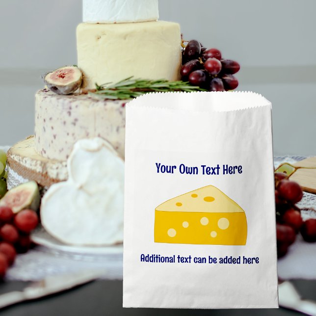 Bolsa De Papel Triángulo de queso estilo suizo - texto personaliz (Subido por el creador)