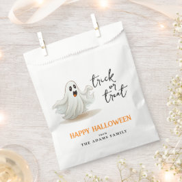 Bolsa De Papel Trick O Traer Nombre De Familia Ghost Feliz Hallow