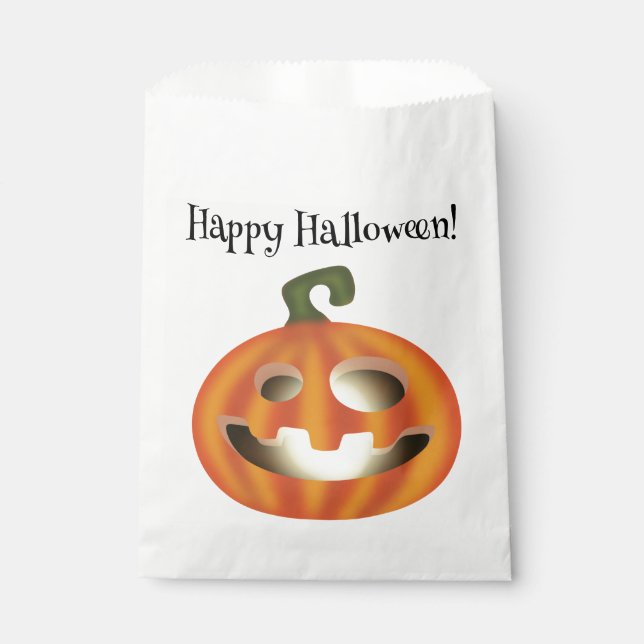 Bolsa De Papel Trick o tratar bolso de calabaza de Halloween (Anverso)