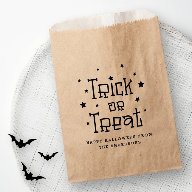 Bolsa De Papel Trick o tratar Happy Halloween Kraft (Trick or treat Happy Halloween Kraft Favor Bag)