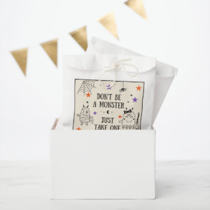 Bolsa De Papel Trick o Treat de Halloween no son caramelos monstr