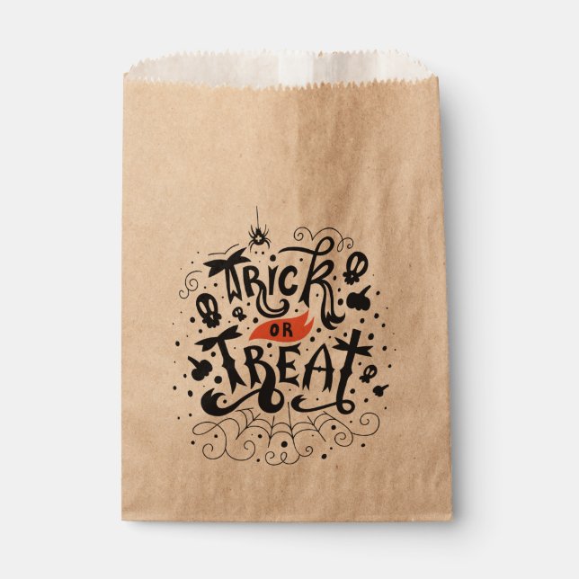 Bolsa De Papel Trick o Treat Halloween Party Candy Treat (Anverso)