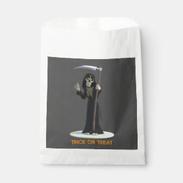 Bolsa De Papel Trick or Treat. Cartoon Grim Reaper