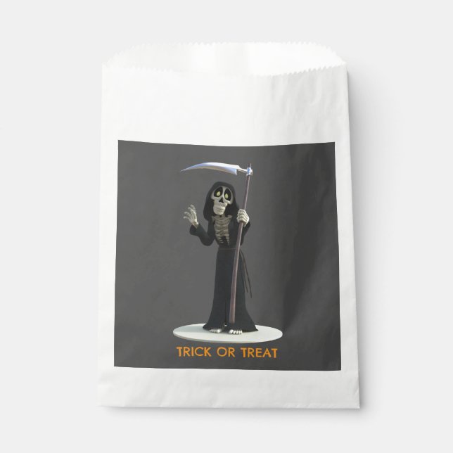 Bolsa De Papel Trick or Treat. Cartoon Grim Reaper (Anverso)