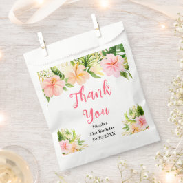 Bolsa De Papel Tropical Jungle Floral Birthday Thank You