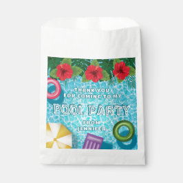 Bolsa De Papel Tropical Summer Swimming Pool Party Thank You