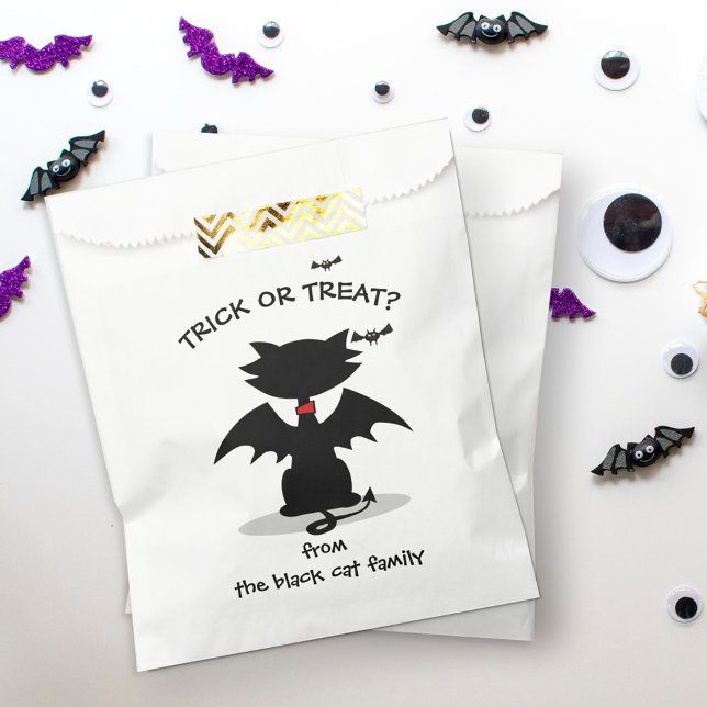 Bolsa De Papel Truco o trato de la fiesta de Halloween de Gato Ne (Subido por el creador)
