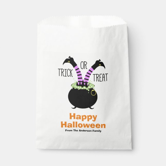 Bolsa De Papel Truco o trato Feliz Halloween (Anverso)