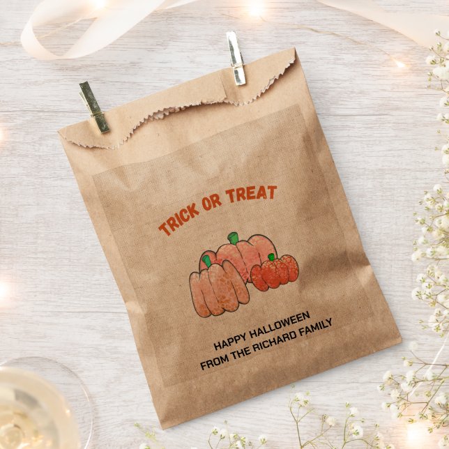 Bolsa De Papel Truco o truco de Halloween | Moderno Candy Elegant (Cortado)