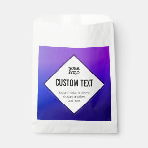 Bolsa De Papel Tu logotipo y texto personalizable Ombre púrpura