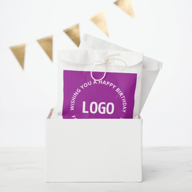 Bolsa De Papel Tu logotipo y texto personalizado | Feliz cumpleañ (Fiesta)