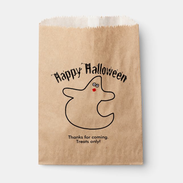 Bolsa De Papel Tu texto Feliz Halloween Diva Fantasma (Anverso)