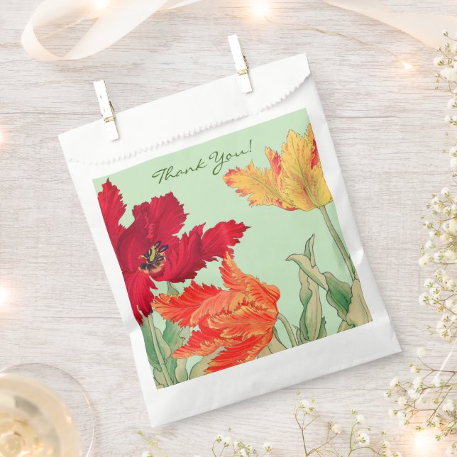 Bolsa De Papel Tulipán loro, floral (Cortado)