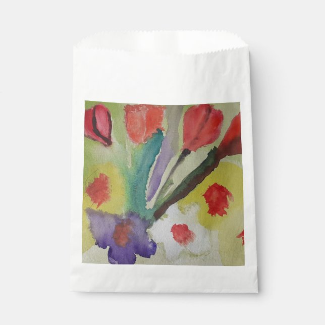 Bolsa De Papel Tulipanes abstractos y flores de primavera (Anverso)