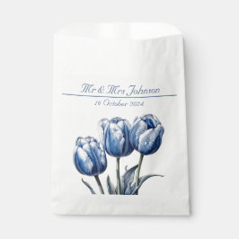 Bolsa De Papel Tulipanes en Azul de Delft personalizables