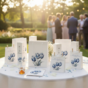 Bolsa De Papel Tulipanes en Delft Azul personalizables