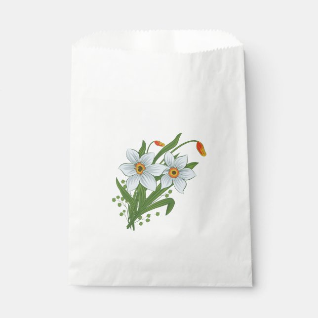 Bolsa De Papel Tulipanes y Narcisos Flores (Anverso)