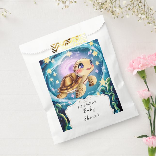 Bolsa De Papel Turtle Baby Shower (Sellado)