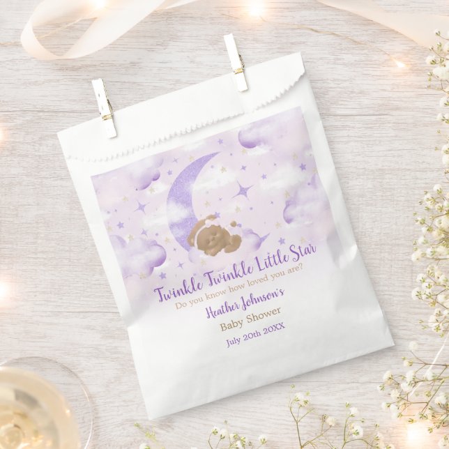 Bolsa De Papel Twinkle Twinkle Little Star Bear Baby Shower (Cortado)