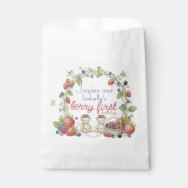 Bolsa De Papel Twins Berry First 1st Birthday Party 