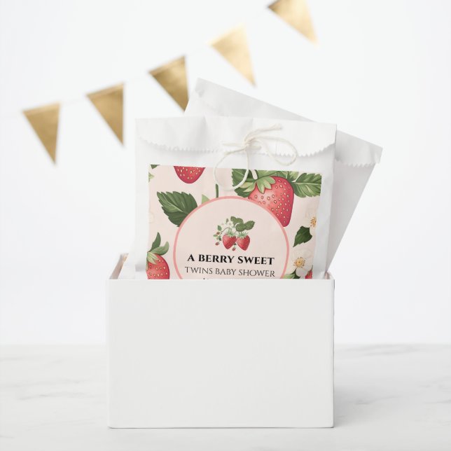 Bolsa De Papel TWINS Berry Sweet Strawberry Baby Shower (Fiesta)