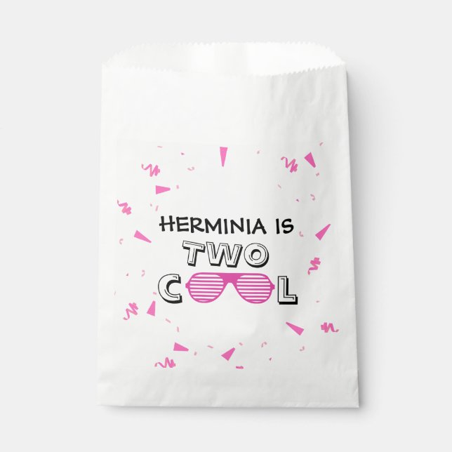 Bolsa De Papel TWO Cool Sunglass 2nd Birthday Party Paper Plates (Anverso)