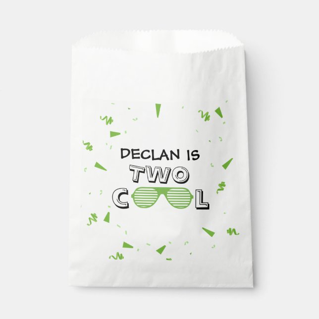 Bolsa De Papel TWO Cool Sunglass 2nd Birthday Party Paper Plates (Anverso)