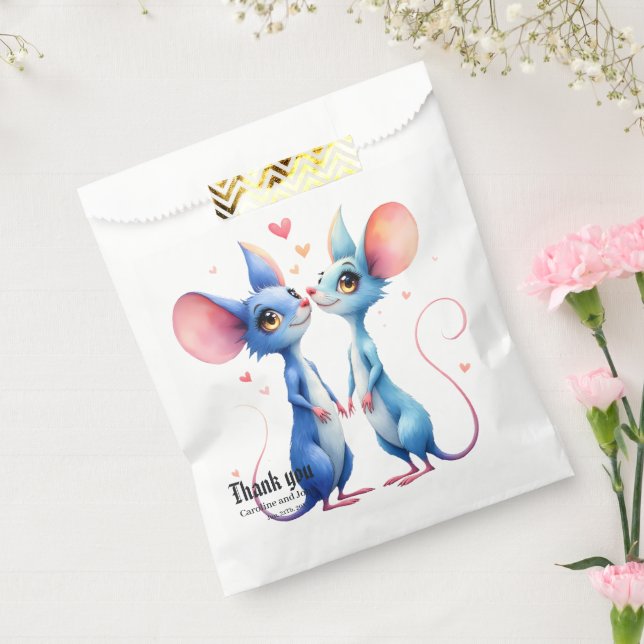 Bolsa De Papel Two Hearts, One Love – Wedding Mice.  (Sellado)